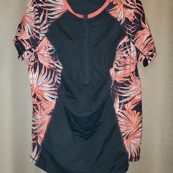 Women's short sleeve rash guard swim shirt - Picture 1 of 3